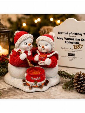 Campbell's Red Holiday Soup Pot Figurine Décor